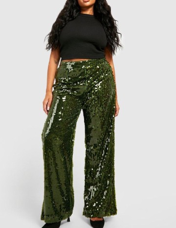 Pantaloni Boohoo Plus Size, verde