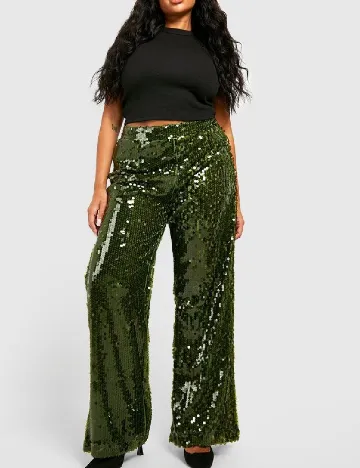 Pantaloni Boohoo Plus Size, verde Verde