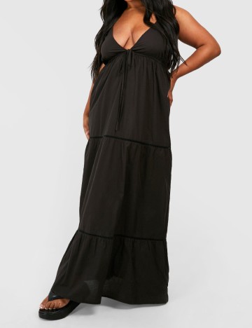 Rochie lunga Boohoo Plus Size, negru