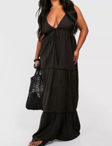 Rochie lunga Boohoo Plus Size, negru