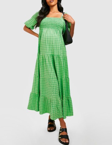 Rochie medie Boohoo maternity, verde