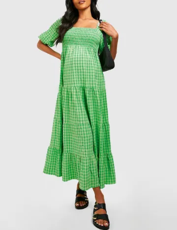 Rochie medie Boohoo maternity, verde Verde