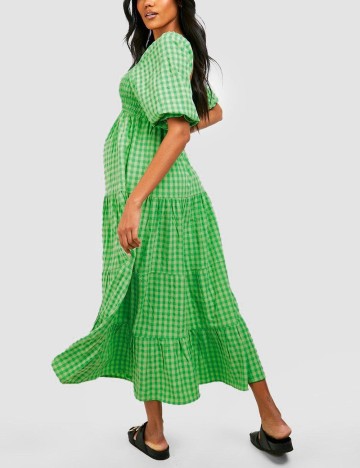 Rochie medie Boohoo maternity, verde