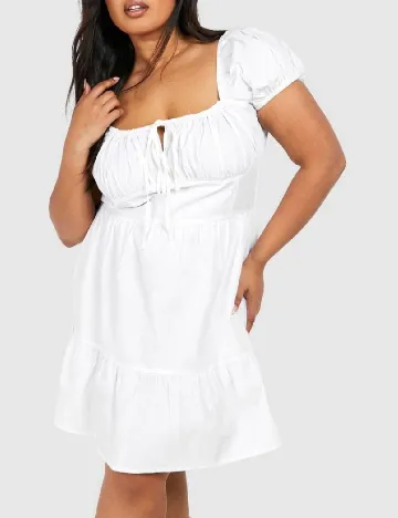 Rochie scurta Boohoo Plus Size, alb Alb