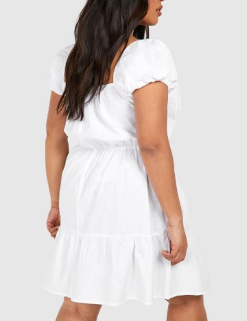 Rochie scurta Boohoo Plus Size, alb