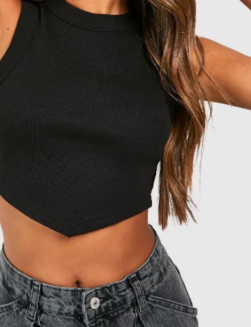 Top Boohoo, negru Negru