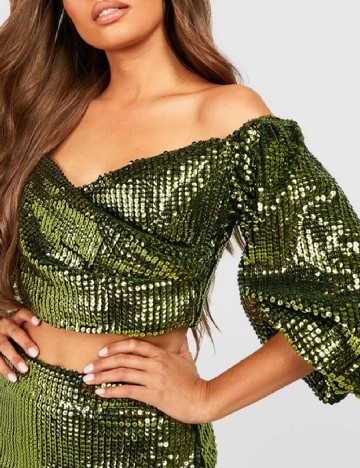 Top Boohoo, verde