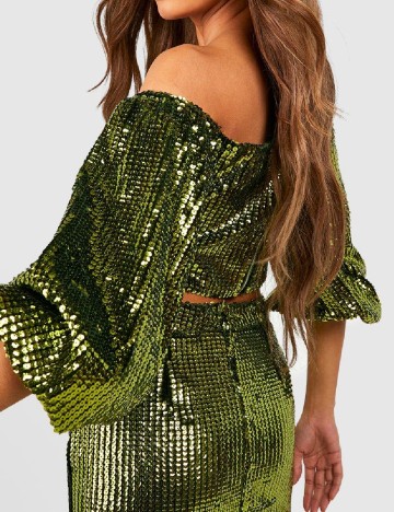 Top Boohoo, verde