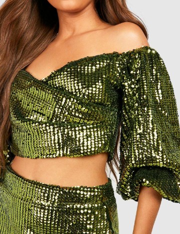 Top Boohoo, verde