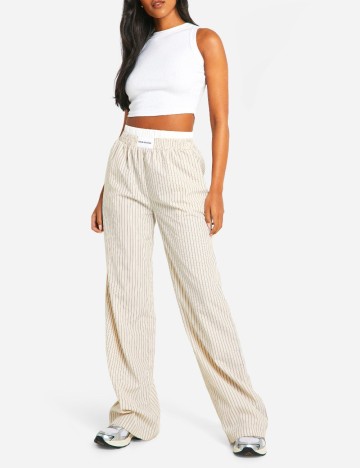 Pantaloni Boohoo, crem