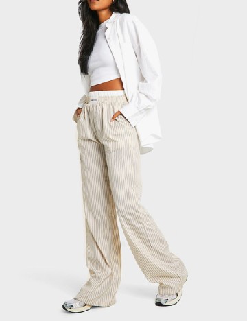 Pantaloni Boohoo, crem