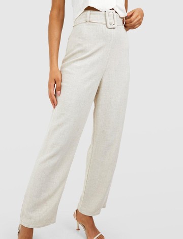 Pantaloni Boohoo, crem