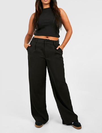 Pantaloni Boohoo Plus Size, negru