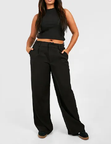 Pantaloni Boohoo Plus Size, negru Negru