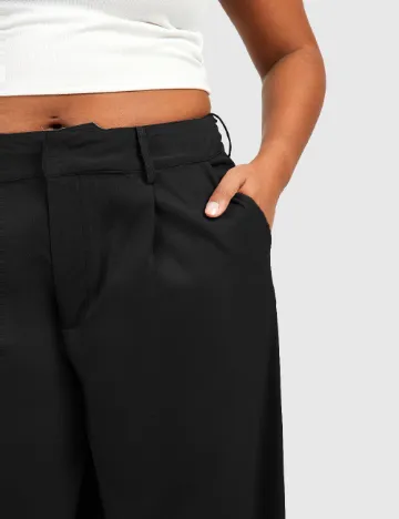 Pantaloni Boohoo Plus Size, negru Negru