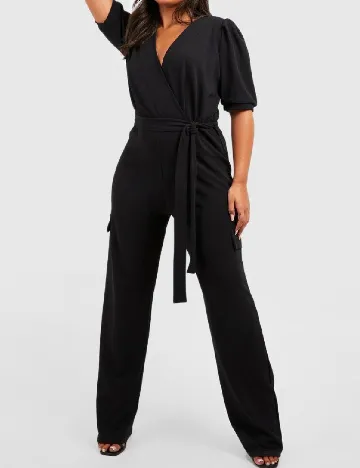 Salopeta Boohoo Plus Size, negru Negru