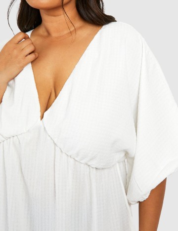 Rochie lunga Boohoo Plus Size, alb