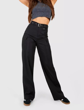 Pantaloni Boohoo, negru