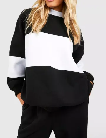 Bluza Oversize Boohoo, negru Negru