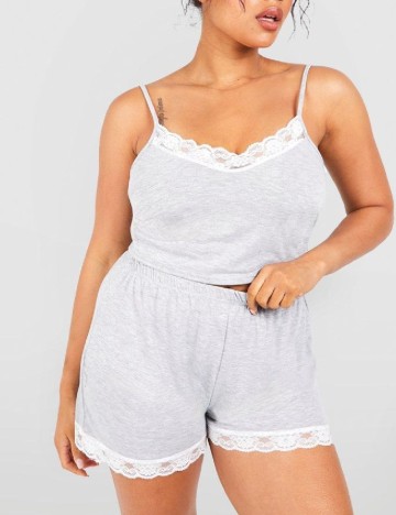 Pijama Boohoo Plus Size, gri