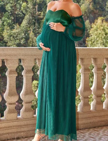 Rochie lunga SHEIN Maternity, verde Verde