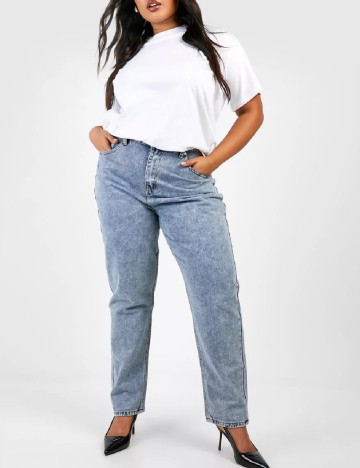 Blugi Boohoo Plus Size, bleu