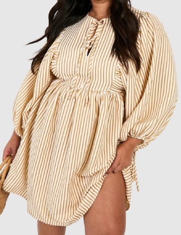 Rochie scurta Boohoo Plus Size, crem