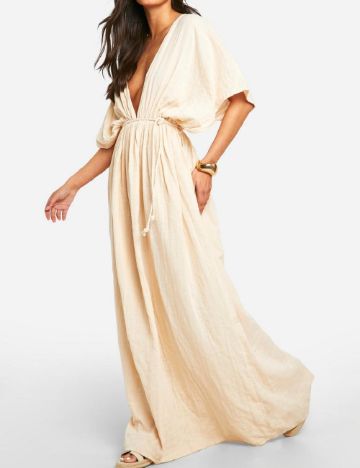 Rochie lunga Boohoo, crem