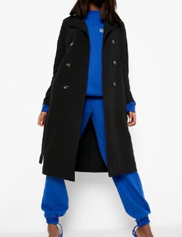 Trench Boohoo, negru