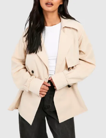 Trench Boohoo, crem Crem