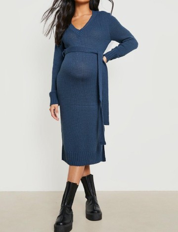 Rochie medie Boohoo maternity, bleumarin