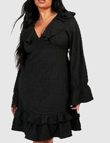 Rochie scurta Boohoo Plus Size, negru