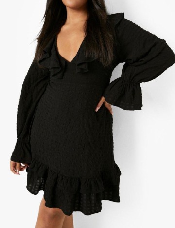 Rochie scurta Boohoo Plus Size, negru