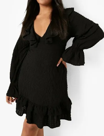 Rochie scurta Boohoo Plus Size, negru Negru