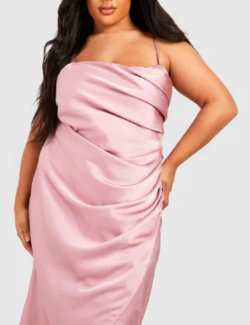 Rochie medie Boohoo Plus Size, roz pudra Roz