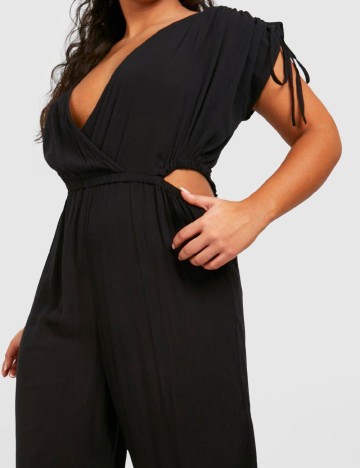 Salopeta Boohoo Plus Size, negru