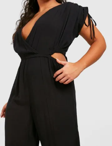 Salopeta Boohoo Plus Size, negru Negru