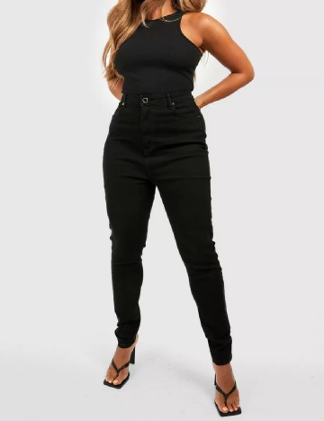 Blugi Boohoo Plus Size, negru