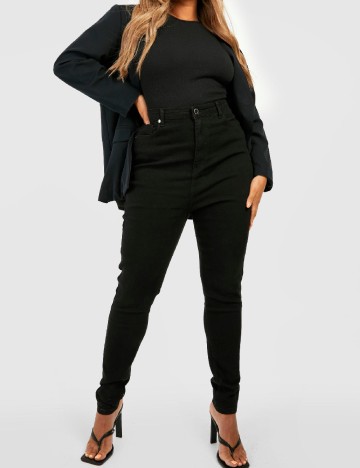 Blugi Boohoo Plus Size, negru