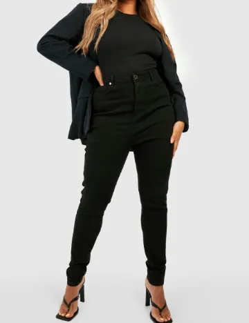 Blugi Boohoo Plus Size, negru Negru