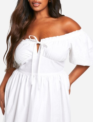 Rochie lunga Boohoo Plus Size, alb