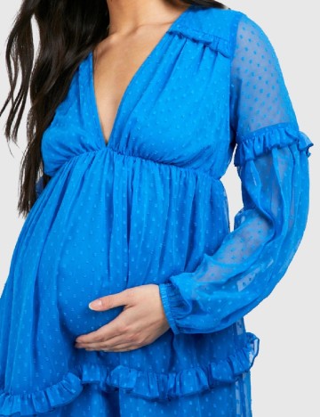 Rochie lunga Boohoo maternity, albastru