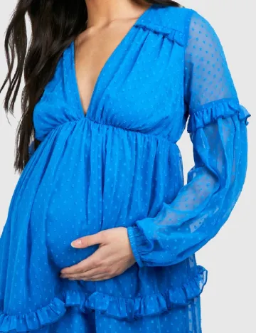 Rochie lunga Boohoo maternity, albastru Albastru