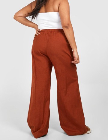 Pantaloni Boohoo Plus Size, caramiziu