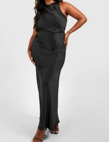 Rochie lunga Boohoo Plus Size, negru Negru