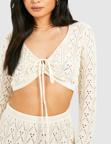 Top Boohoo, ecru
