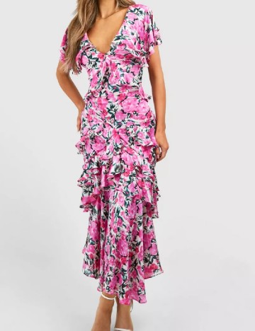 Rochie lunga Boohoo, floral print