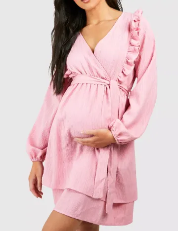 Rochie scurta Boohoo maternity, roz Roz