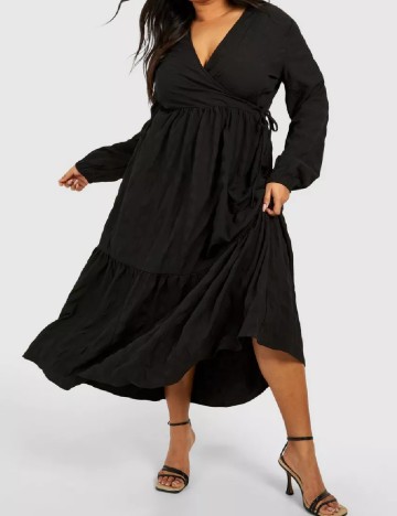 Rochie lunga Boohoo Plus Size, negru