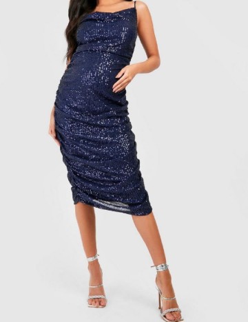 Rochie medie Boohoo maternity, bleumarin